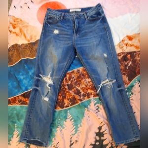 HIDDEN Distressed Jeans - High Rise Boot Cut Trashed: Bootcut-Sz 27